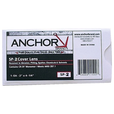 Cover Lens 100% Cr-39 2X4-1/4 Sub Dynuv24cr (100% Poly) Shatter &amp; Scratch Resistant (Red Label) 101-SP-2 ANCSP-2