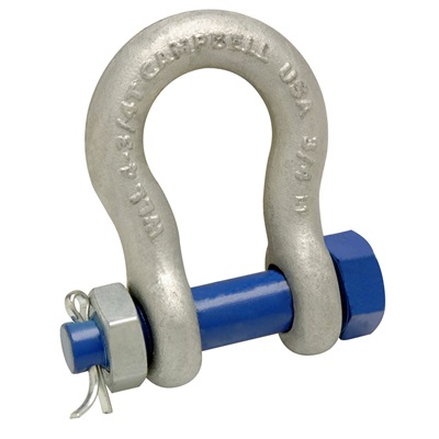 Campbell 539-0835 1/2&quot;&quot; Safety Shackle Galv Anchor Shackle Bolt Type W/Cotter Pin (2 Ton) 5390835 CAM5390835