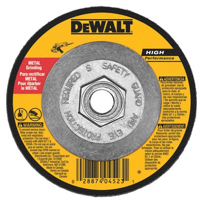 Dewalt Xp Extended Performance Dw8751 24-Grit Alo2 Type 27 Grinding Wheel, 4-1/2 Inch X 3/32 Inch X 5/8-11 DW8751 DEWDW8751