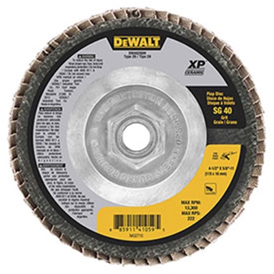Dewalt 4-1/2&quot;X5/8&quot;-11 40Gr T29 Ceramic Flap Wheel DWA8280H DEWDWA8280H