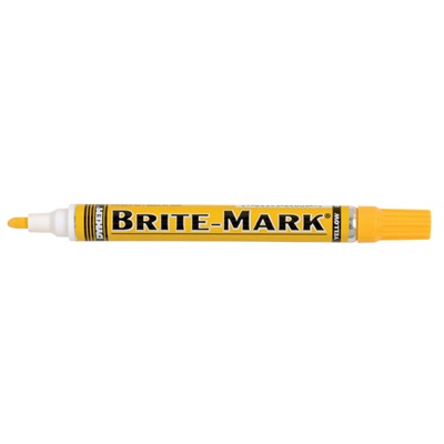 Dykem Brite-Mark Valve Action 84004 Yellow Paint Marker, Medium