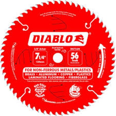 Diablo 7-1/4&quot; Alum/Non-Ferrous/ Plastic Cut Saw Blade 56Th FRED0756N FRED0756N