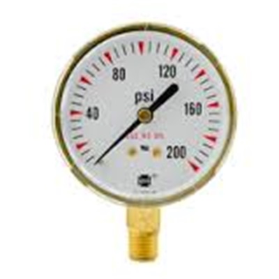 Techniweld Pg25x0200 Low Pressure Gauge, 2-1/2 Inch Dia., 200 Psi GAUPG25X0200 GAUPG25X0200
