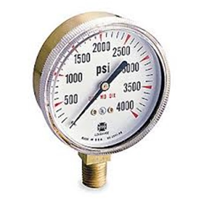 Techniweld Pg25x4m High Pressure Gauge, 2-1/2 Inch Dia., 4000 Psi GAUPG25X4M GAUPG25X4M