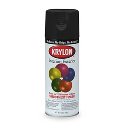 Krylon K01601 12 oz Aerosol Can Water Based Acrylic Lacquer Spray Paint,  Gloss Black