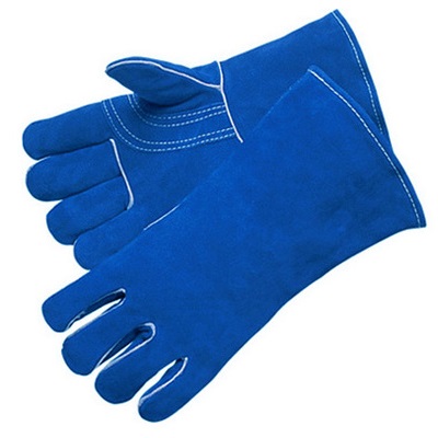 blue leather mens gloves