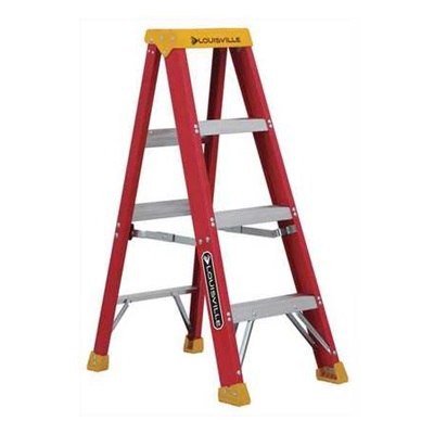 Louisville L-3016 Series Type Ia Fiberglass Stepladder, 4Ft, 300 Lb Duty Rating 1102031604 LOUL-3016-04