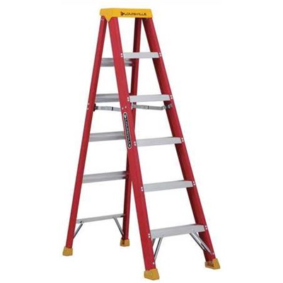 Louisville L-3016 Series Type Ia Fiberglass Stepladder, 6Ft, 300 Lb Duty Rating 1102031606 LOUL-3016-06