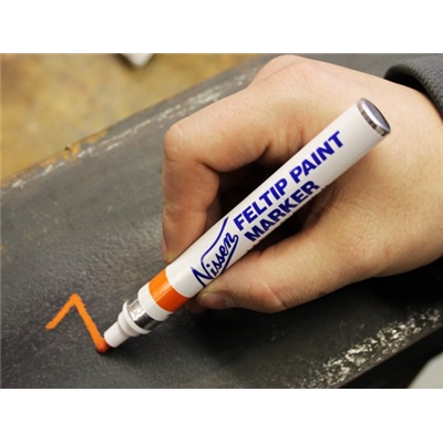 Nissen Fpwhm White Standard Paint Marker, 1/8 Inch Fiber Fel Tip 436-00350  NISFPWHM - Gas and Supply