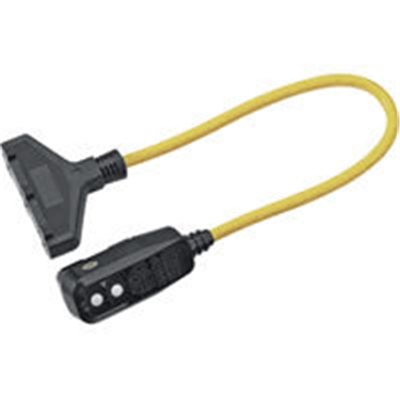 Prime Shock Safe Gf420802 Yellow Jacket Sjtw Gfci Triple Tap Adapter, 12 Awg, 2 Ft 26020008-6 PWCGF420802