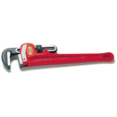 ridgid pipe wrench inch straight iron cast gray adjustable handle
