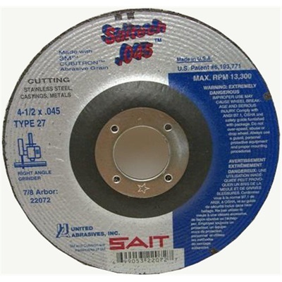 Sait Saitech 22072 Ceramic Alo2 Type 27 Cut-Off Wheel, 4-1/2 Inch X 3/64 Inch X 7/8 Inch 22072 SAI22072