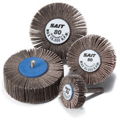Sait 70011 80 Fine Grit Alo2 2A Small Diameter Flap Wheel, 1 Inch X 1 Inch X 1/4 Inch 70011 SAI70011