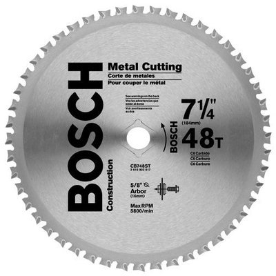 Bosch Cb748st Ferrous Metal Cutting Circular Saw Blade, 7-1/4 Inch Dia., 5/8 Inch Arbor, 48 Teeth CB748ST SBPCB748ST