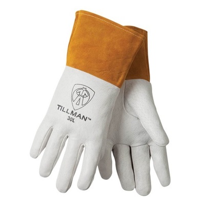 Tillman 30 Top-Grain Pigskin Welding Gloves, Pearl, Large, Straight Thumb 30L TIL30L