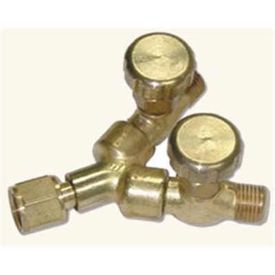 Western 111 Brass Oxygen Valved &quot;Y&quot; Connection, 2-Outlet, 9/16-18 Rh Female X 9/16-18 Rh Male 111 WES111