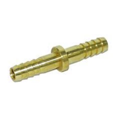 Western 44 Brass Straight Hose Splicer, 1/4 Inch Id Barbed Round Center Stop Hose X 1/4 Inch Id Barbed Round Center Stop Hose 44 WES44