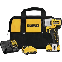 DEWDCF801F2 - DEWALT+X12VMAX+1%2f4+IMPACT+DRIVER+KIT+BRUSH%2fCORDLESS