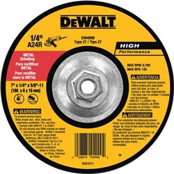 DEWDW4999 - Dewalt+High+Performance+DW4999+24-Grit+AlO2+Type+27+Grinding+Wheel%2c+7+Inch+x+1%2f4+Inch+x+5%2f8-11