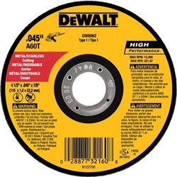 DEWDW8062 - Dewalt+High+Performance+DW8062+60-Grit+AlO2+Type+1+Thin+Small+Diameter+Cut-Off+Wheel%2c+4-1%2f2+Inch+x+3%2f64+Inch+x+7%2f8+Inch