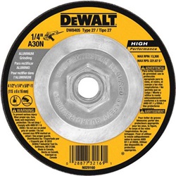 DEWDW8405 - Dewalt+High+Performance+DW8405+30-Grit+AlO2+Type+27+Grinding+Wheel%2c+4-1%2f2+Inch+x+1%2f4+Inch+x+5%2f8-11