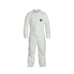 DUPTY120S-XL - Dupont%c2%ae+Tyvek%c2%ae+High+Density+Polyethylene+Coverall%2c+White%2c+XL%2c+Front+Zipper%2c+0.44+lb%2c+25%2fCase