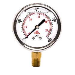 GAUPG25X0400 - Techniweld+PG25X0400+Low+Pressure+Gauge%2c+2-1%2f2+Inch+dia.%2c+400+psi