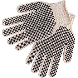MEM9660LM - Memphis+Gloves+9660LM+7+mil+Cotton%2fPolyester+With+PVC+Dots+Gloves%2c+Natural%2fBrown%2c+Large%2c+8.5+Inch+L
