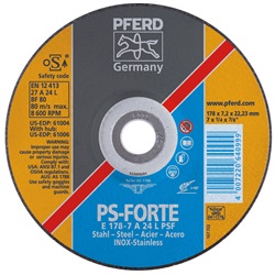 PFE61006 - PFERD+61006+24-Grit+AlO2+Type+27+Depressed+Center+Reinforced+Grinding+Wheel%2c+7+Inch+x+1%2f4+Inch+x+5%2f8-11