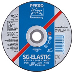 PFE61105 - PFERD+61105+30-Grit+Premium+AlO2+Type+27+Depressed+Center+Reinforced+Grinding+Wheel%2c+4-1%2f2+Inch+x+1%2f4+Inch+x+7%2f8+Inch