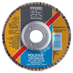 PFE62034 - PFERD+Polifan+62034+60-Grit+Zirconia+Alumina+Type+27+Flat+Flap+Disc%2c+4-1%2f2+Inch+x+9%2f16+Inch+x+5%2f8-11