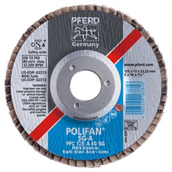 PFE62250 - PFERD+Polifan+62250+40-Grit+AlO2+Type+27+Flat+Flap+Disc%2c+4-1%2f2+Inch+x+3%2f4+Inch+x+5%2f8-11