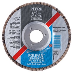 PFE62276 - PFERD+Polifan+62276+40-Grit+Zirconia+Alumina+Type+27+Flat+Flap+Disc%2c+4-1%2f2+Inch+x+3%2f4+Inch+x+5%2f8-11