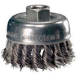 PFE82523 - PFERD+Advance+82523+Knotted+Wire+Wheel+Brush%2c+4+Inch+dia.%2c+0.023+Inch+Carbon+Steel+Wire