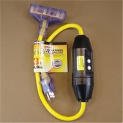PWCGF320803 - Prime+Shock+Safe+GF320803+Yellow+Jacket+SJTW+GFCI+Triple+Tap+Adapter%2c+12+AWG%2c+3+ft