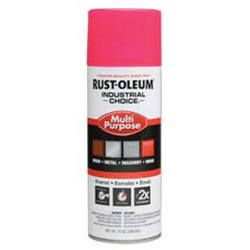 RUS1659830 - Rust-Oleum%c2%ae+Industrial+Choice%c2%ae+1659830+12+oz+Aerosol+Can+Solvent+Based+Multi-Purpose+Alkyd+Enamel+Spray+Paint%2c+Gloss+Fluorescent+Pink