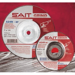 SAI20063 - Sait+20063+24+Coarse+Grit+AlO2+Type+27+Grinding+Wheel%2c+4-1%2f2+Inch+x+1%2f4+Inch+x+7%2f8+Inch