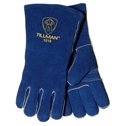 TIL1018L - Tillman+1018+Shoulder+Split+Cowhide+Leather+and+Welted+Fingers+Welding+Gloves%2c+Blue%2c+Large%2c+14+Inch+L%2c+Reinforced+Wing+Thumb