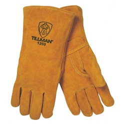 TIL1200L - Tillman+1200+Side+Split+Cowhide+Leather+and+Welted+Fingers+Welding+Gloves%2c+Bourbon+Brown%2c+Large%2c+14+Inch+L%2c+Double+Reinforced+Thumb