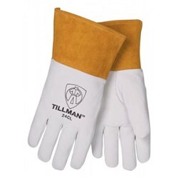TIL24CL - Tillman+24C+Top-Grain+Kidskin+Leather+Welding+Gloves%2c+Pearl%2c+Large%2c+12+Inch+L%2c+Straight+Thumb