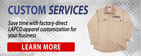 Save time with factory-direct LAPCO apparel customization for your business